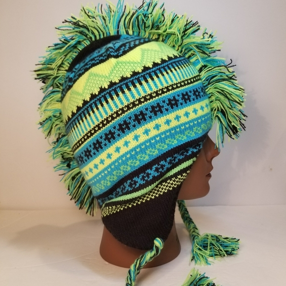 Fringed tribal print hat - Picture 2 of 6